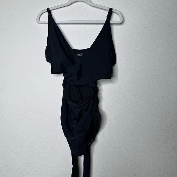 Aerie Wrap One Piece Swimsuit Womens Size XXL Black Vacation Resort Full Coverag - Picture 2 of 6